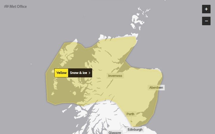 Weather Warning issued for Scotland