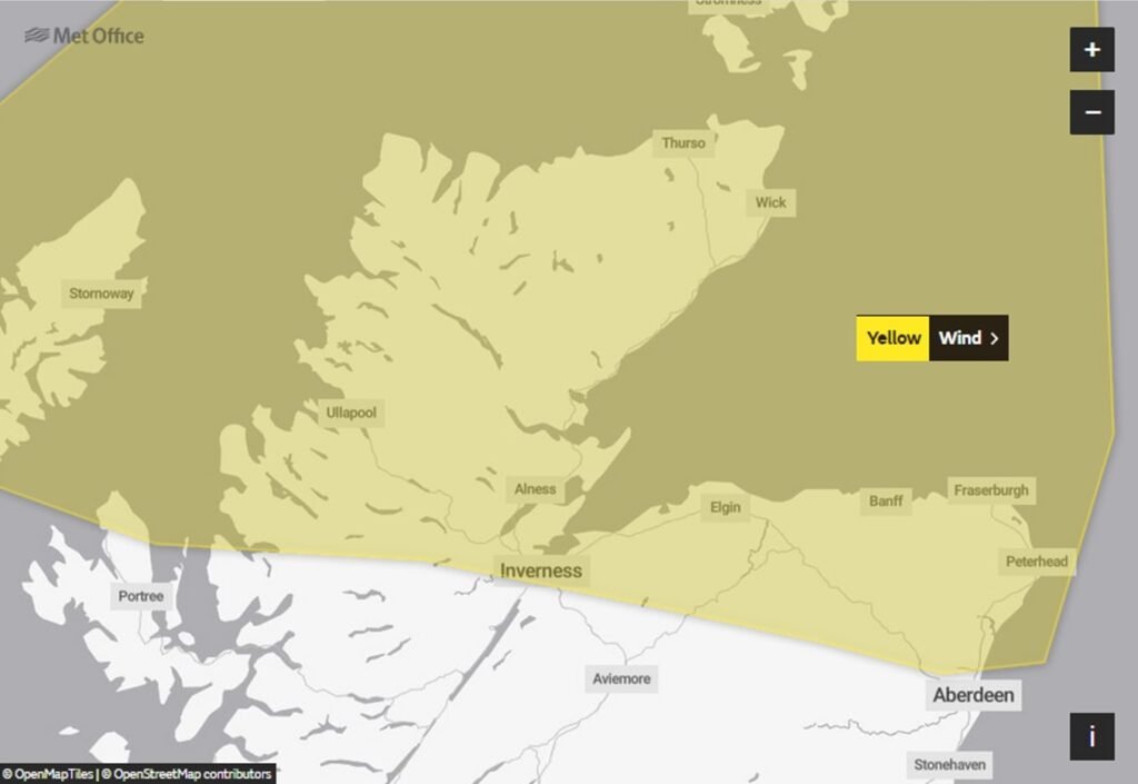 Winds Across Scotland with Yellow Weather Warning min