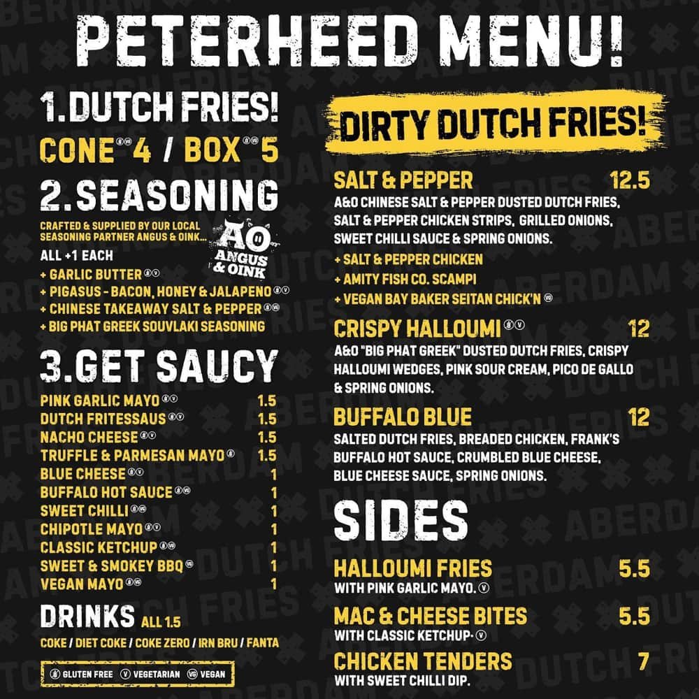 Peterhead menu