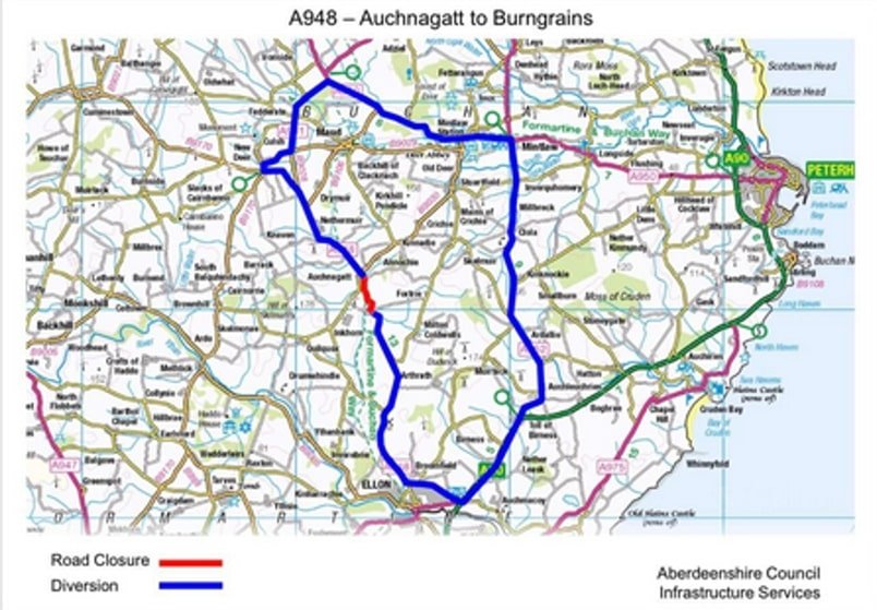 A948, Auchnagatt to Burngrains