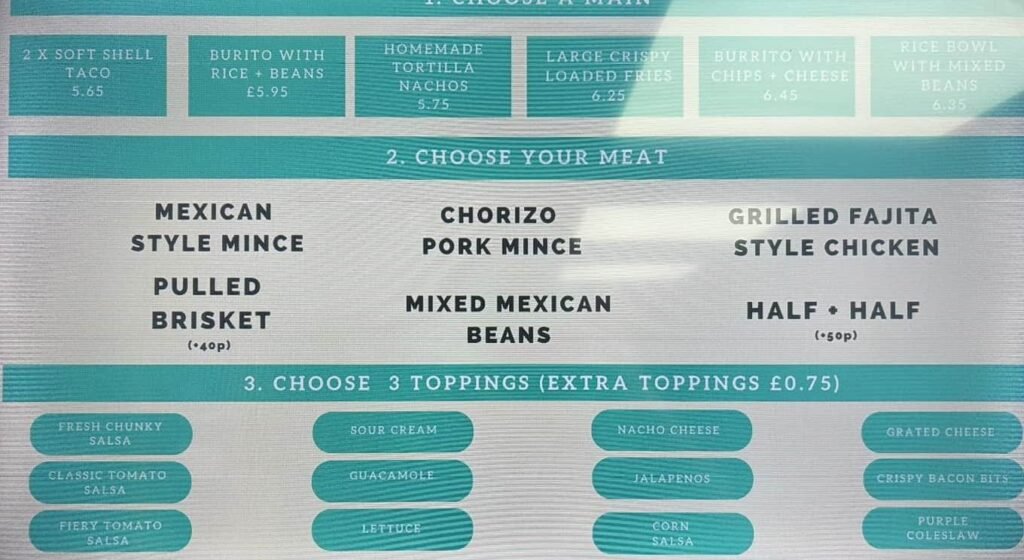 Mexican takeaway Burtacos - menu 1-min