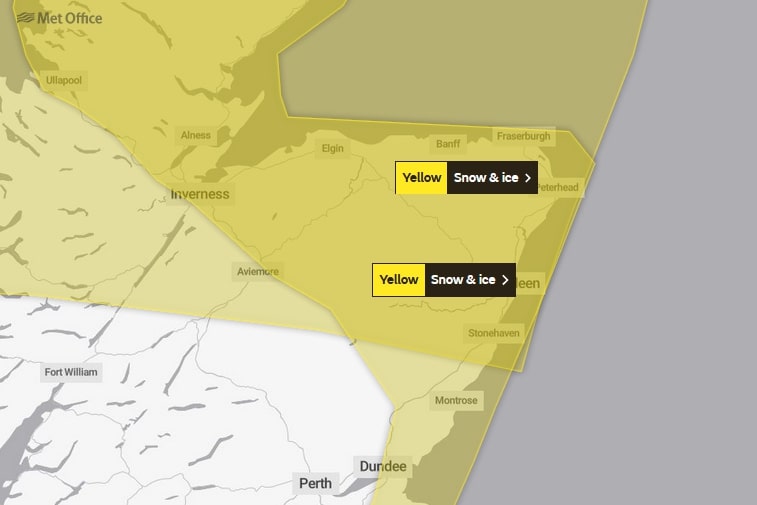 Snow and ice weather warning for 3 Days