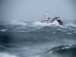 Peterhead Harbour During Storm Eowyn