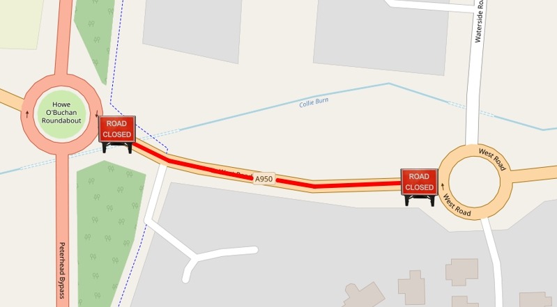 A950 Longside Road Closure