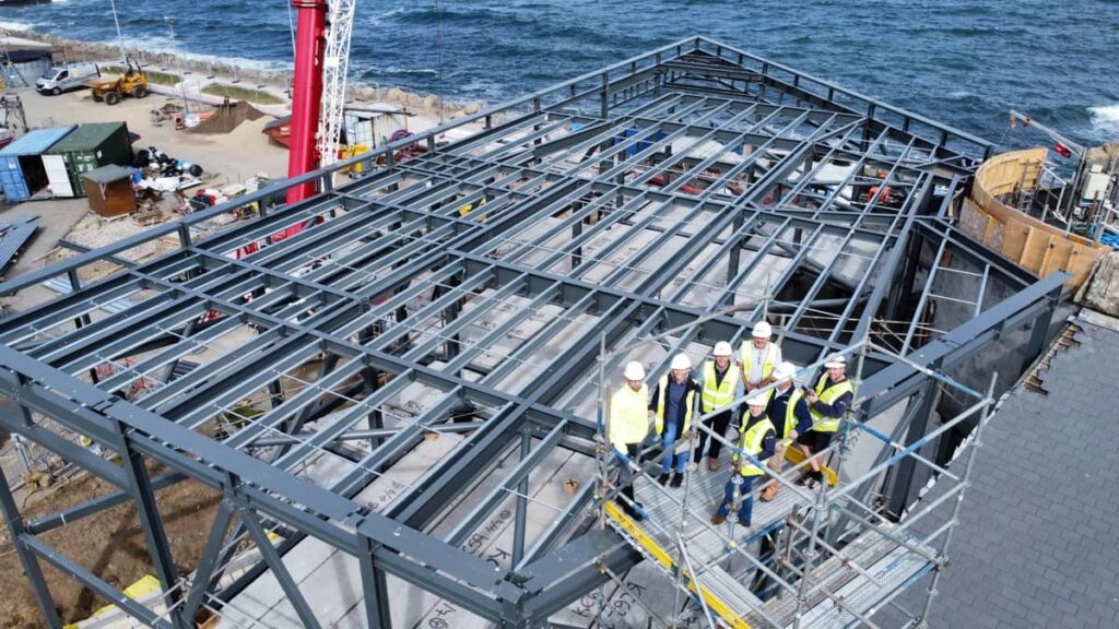 The Macduff Marine Aquarium impressive new structure is taking shape at Macduff 22.8.25 4 Macduff Marine Aquarium steelworks completed