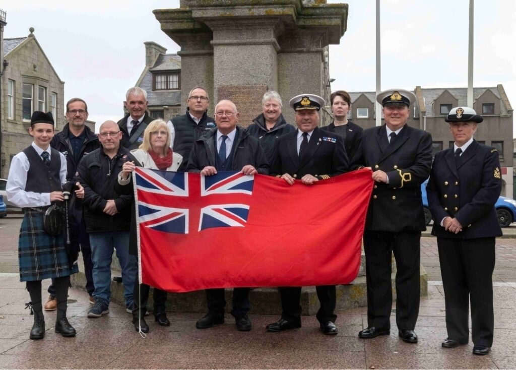 Aberdeenshire Council Red Ensign flag raising