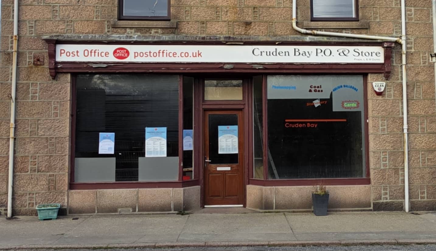 Update: Cruden Bay Post Office will take longer Closed 1 CRUDEN BAY POST OFFICE WILL TAKE LONGER
