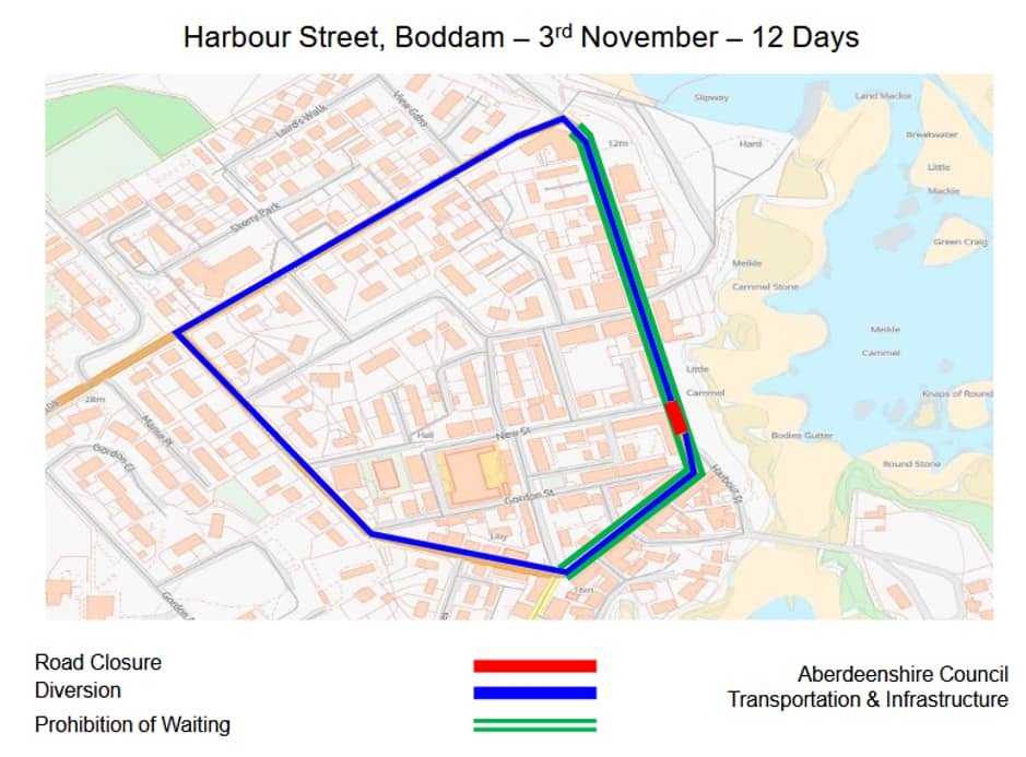 B9108 Harbour Street Closure, Boddam 2 Harbour Street min