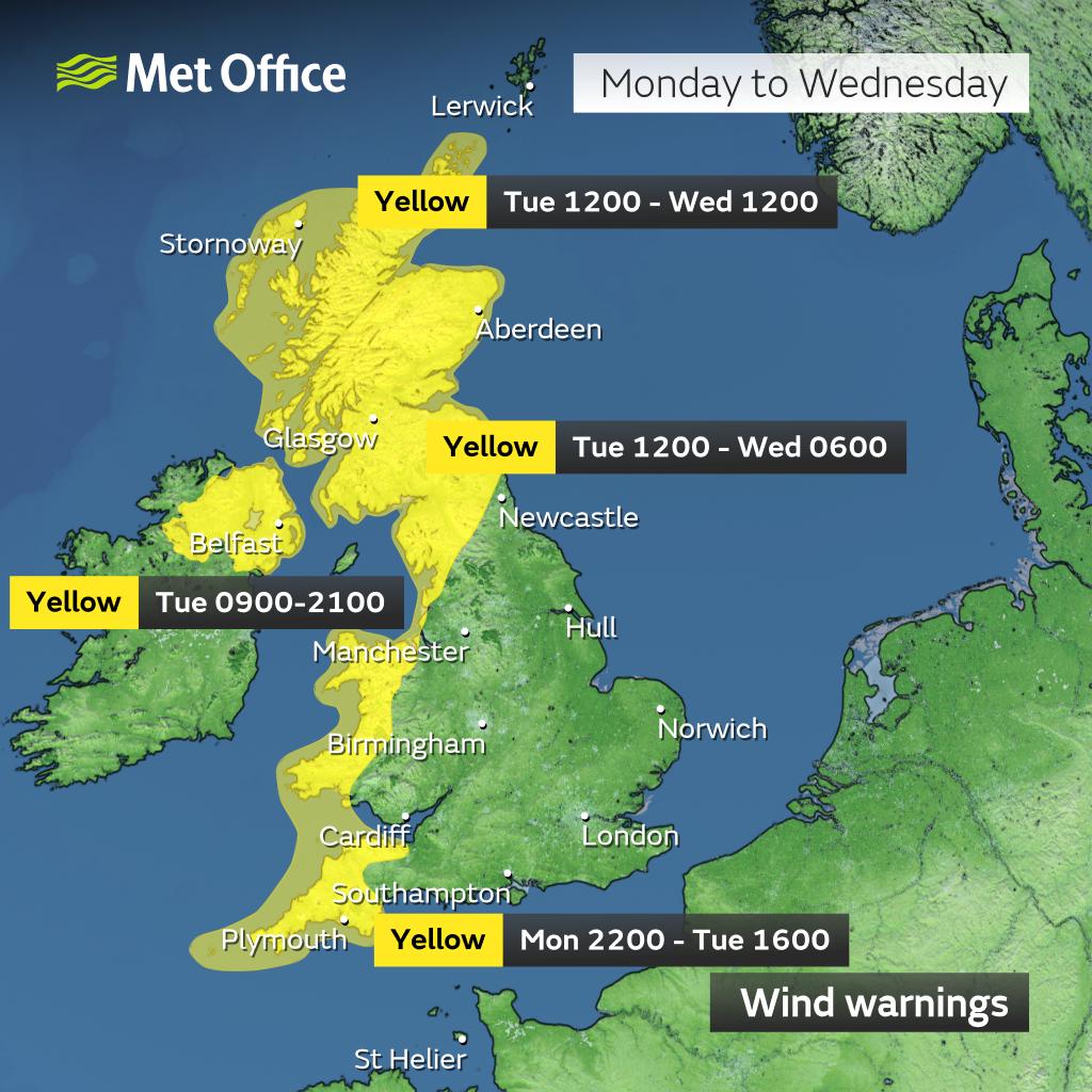Storm Bram: strong winds and heavy rain