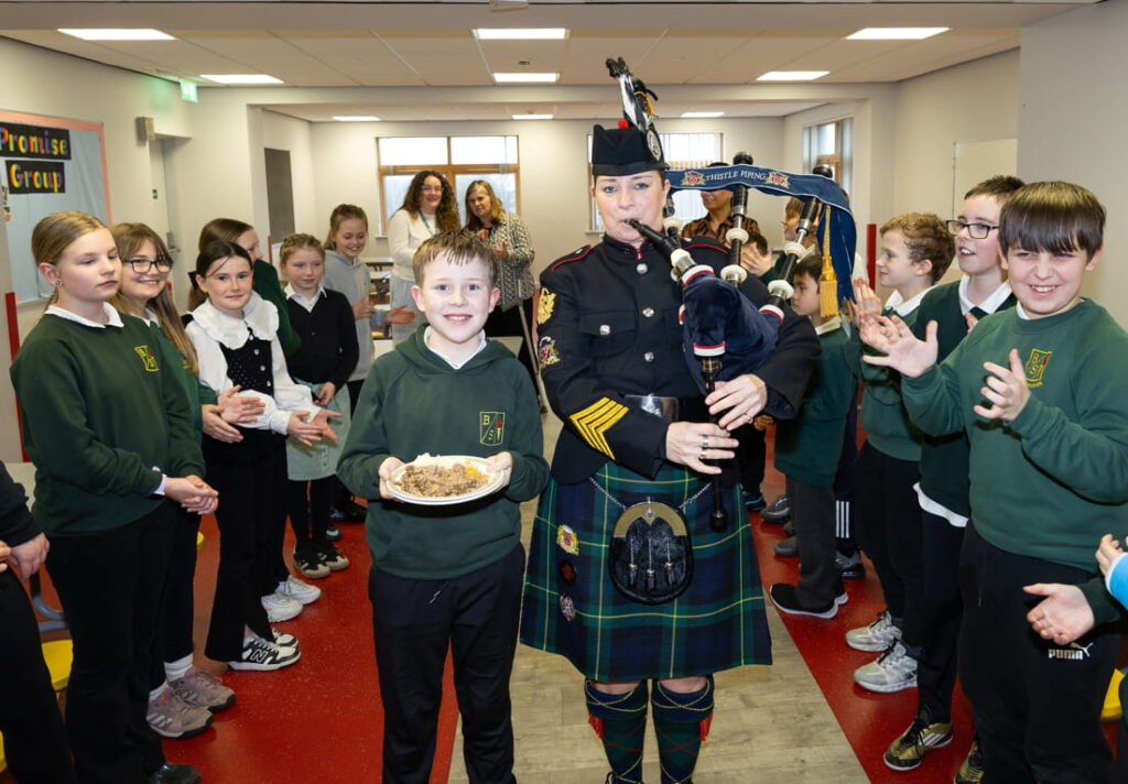 Class 6B enjoying the Great Burns Supper from Aldi Scotland1