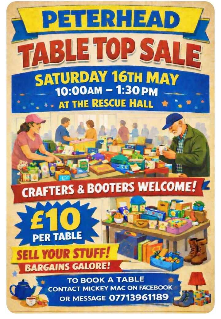 Peterhead Table Top Sale