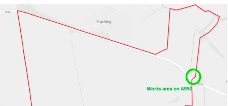Netherton Hub site access located off the A950